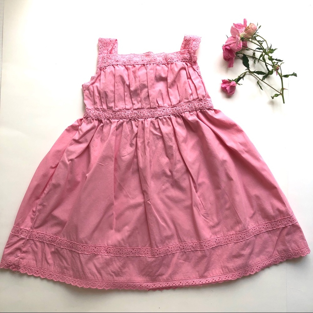 Gap Toddler Pink Eyelet Lace Trim Dress